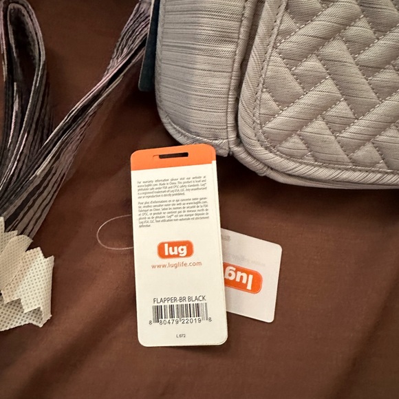 NWT Lug Silver Quilted Flapper Crossbody Bag Handbag w/extra strap - Picture 2 of 7